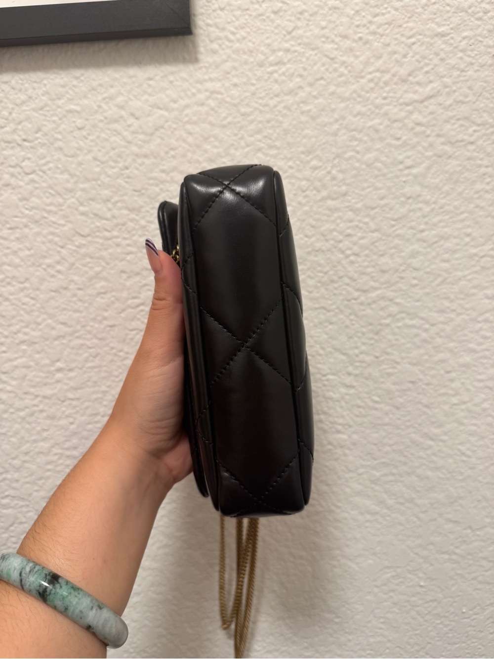 Tory Burch Kira Diamond Quilt Mini Flap Bag in Black - Picture 4 of 5